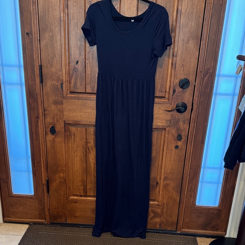 Elegant navy blue Maxi Dress